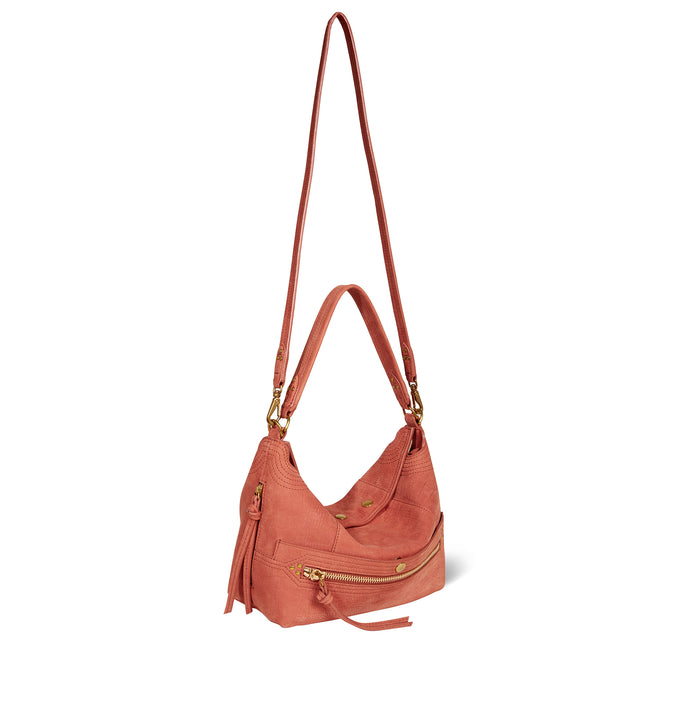 Jerome Dreyfuss Sac Lucky Hobo Taurillon Imprimé Croco Terracotta