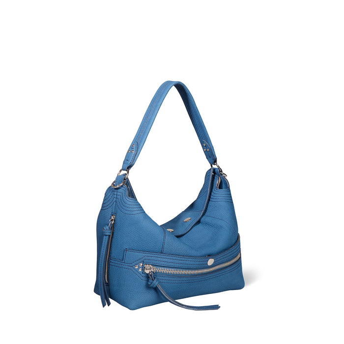 Jerome Dreyfuss Sac Lucky Hobo Vachette Nubuck Indigo