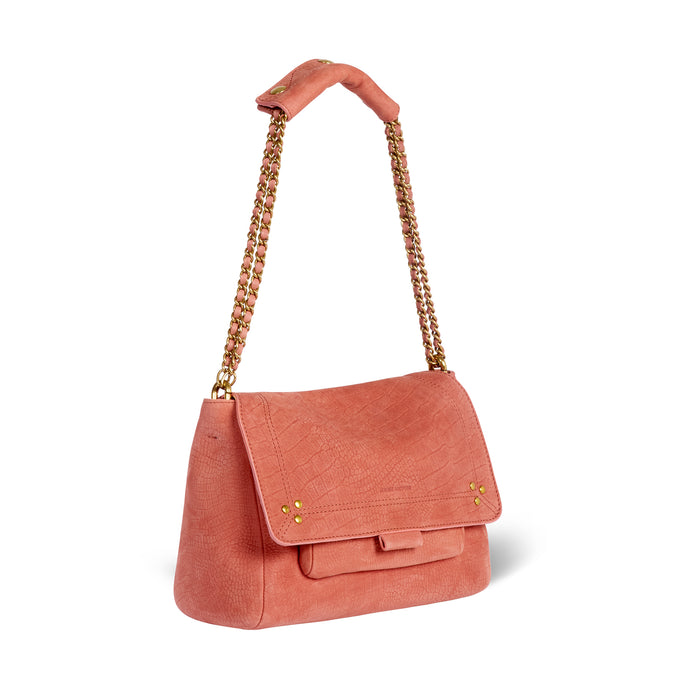 Jerome Dreyfuss Sac Lulu M Taurillon Imprimé Croco Terracotta