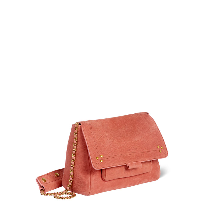 Jerome Dreyfuss Sac Lulu M Taurillon Imprimé Croco Terracotta