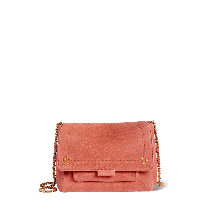 jerome dreyfuss Sac Lulu M Taurillon Imprimé Croco Terracotta