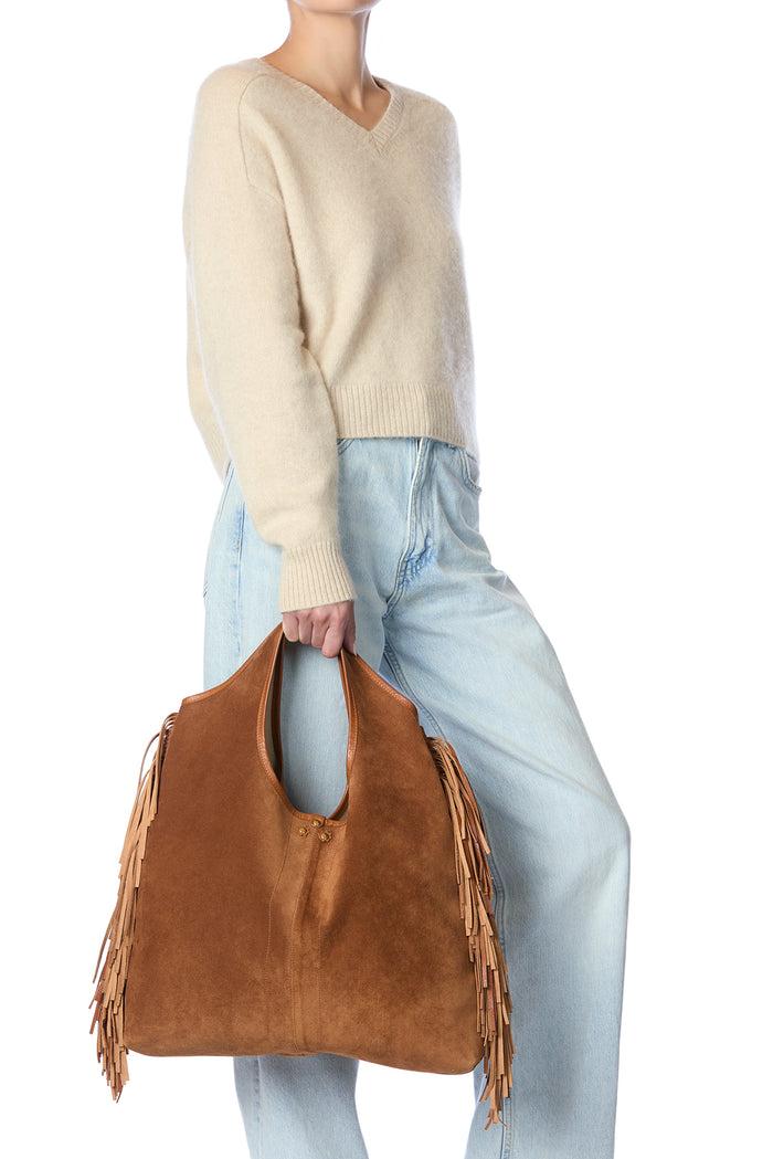 Jerome Dreyfuss Sac Paco Croûte Velours Haenyeo Caramel