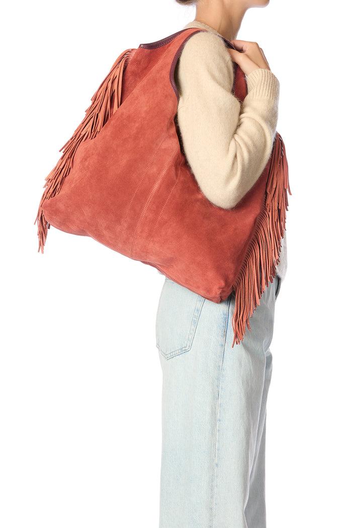 Jerome Dreyfuss Sac Paco Croûte Velours Haenyeo Terracotta
