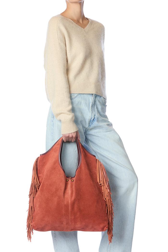 Jerome Dreyfuss Sac Paco Croûte Velours Haenyeo Terracotta