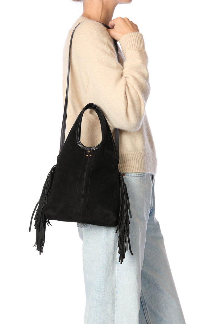 Jerome Dreyfuss Sac Paco S Croûte Velours Haenyeo Noir