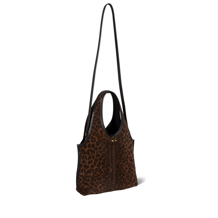 Jerome Dreyfuss Sac Paco S Croûte Velours Imprimé Léopard Naturel