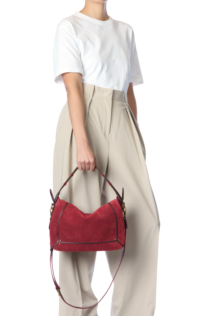 Jerome Dreyfuss Sac Pepito L Croûte Velours Burgundy