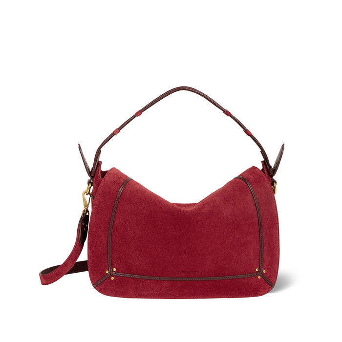 jerome dreyfuss Sac Pepito L Croûte Velours Burgundy