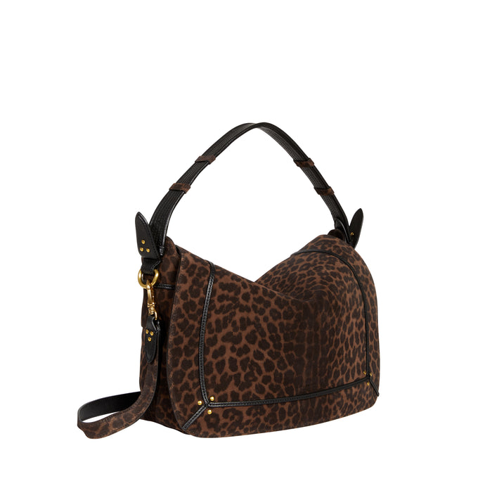 Jerome Dreyfuss Sac Pepito L Croûte Velours Imprimé Léopard Naturel