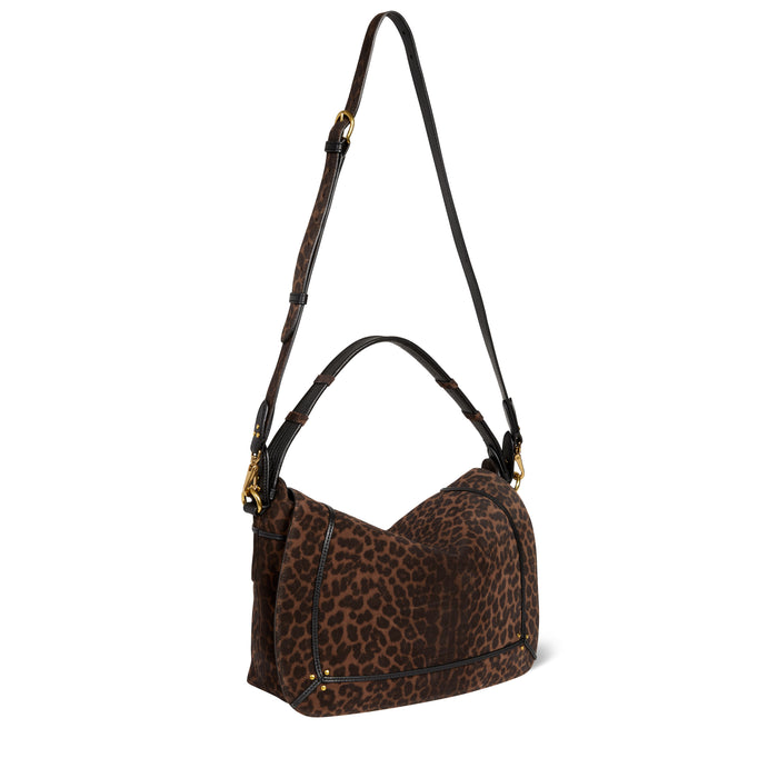 Jerome Dreyfuss Sac Pepito L Croûte Velours Imprimé Léopard Naturel