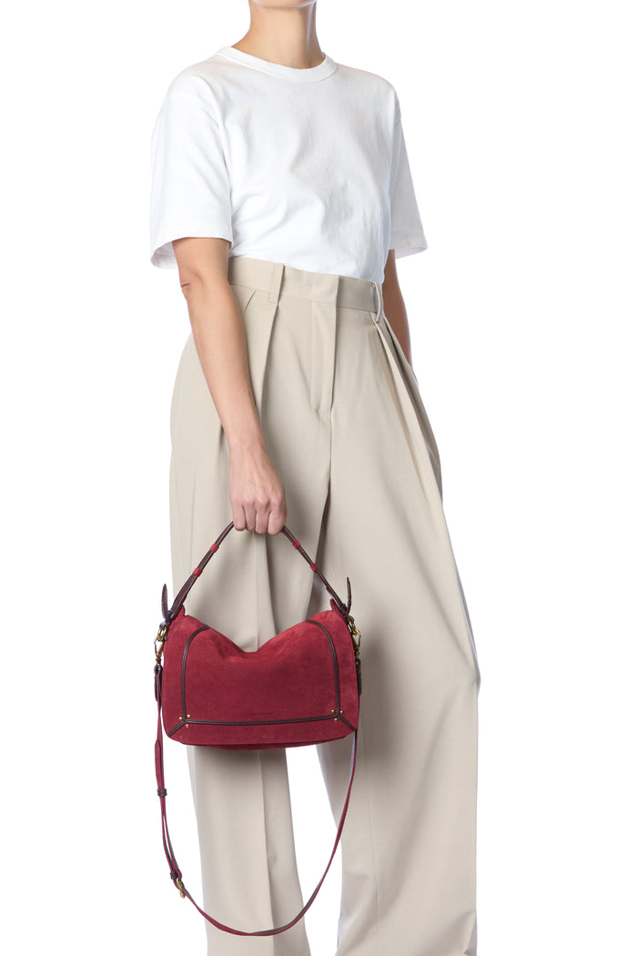 Jerome Dreyfuss Sac Pepito M Croûte Velours Burgundy