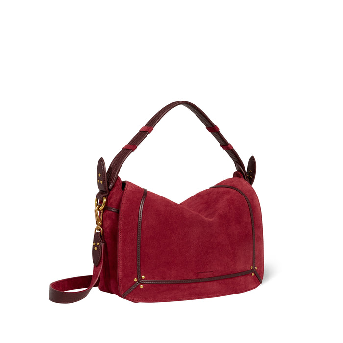 Jerome Dreyfuss Sac Pepito M Croûte Velours Burgundy