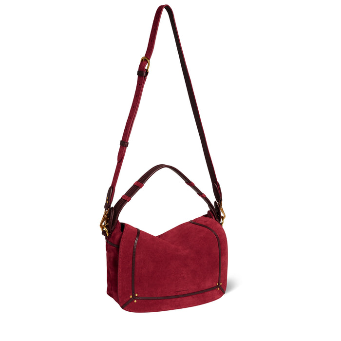 Jerome Dreyfuss Sac Pepito M Croûte Velours Burgundy
