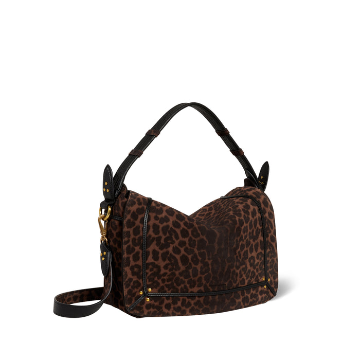 Jerome Dreyfuss Sac Pepito M Croûte Velours Imprimé Léopard Naturel
