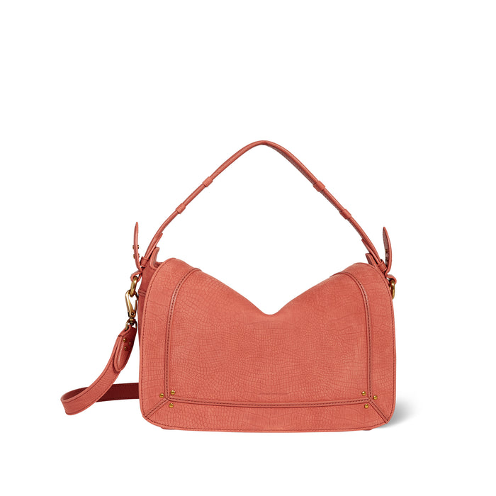 jerome dreyfuss Sac Pepito M Taurillon Imprimé Croco Terracotta