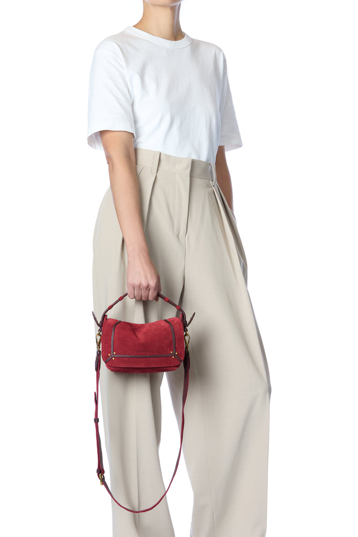 Jerome Dreyfuss Sac Pepito S Croûte Velours Burgundy