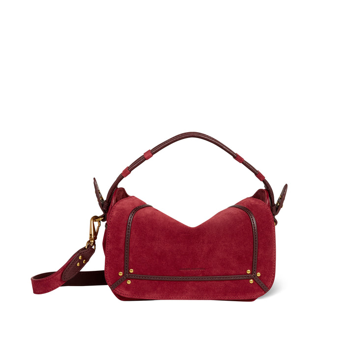jerome dreyfuss Sac Pepito S Croûte Velours Burgundy