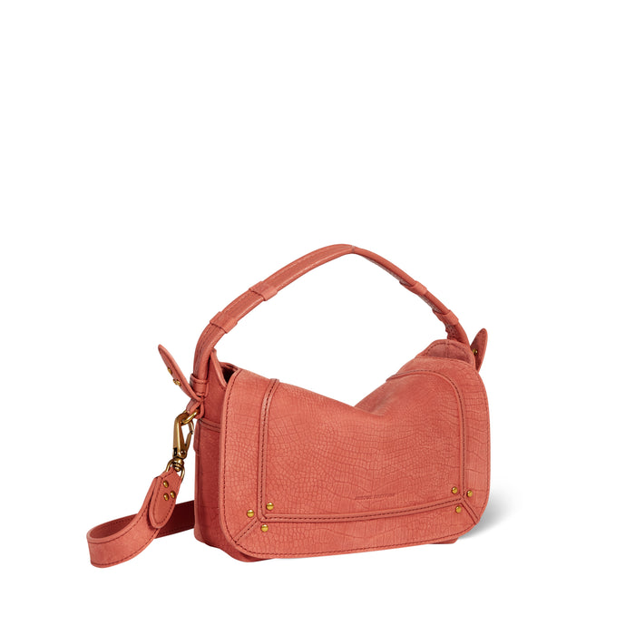 Jerome Dreyfuss Sac Pepito S Taurillon Imprimé Croco Terracotta