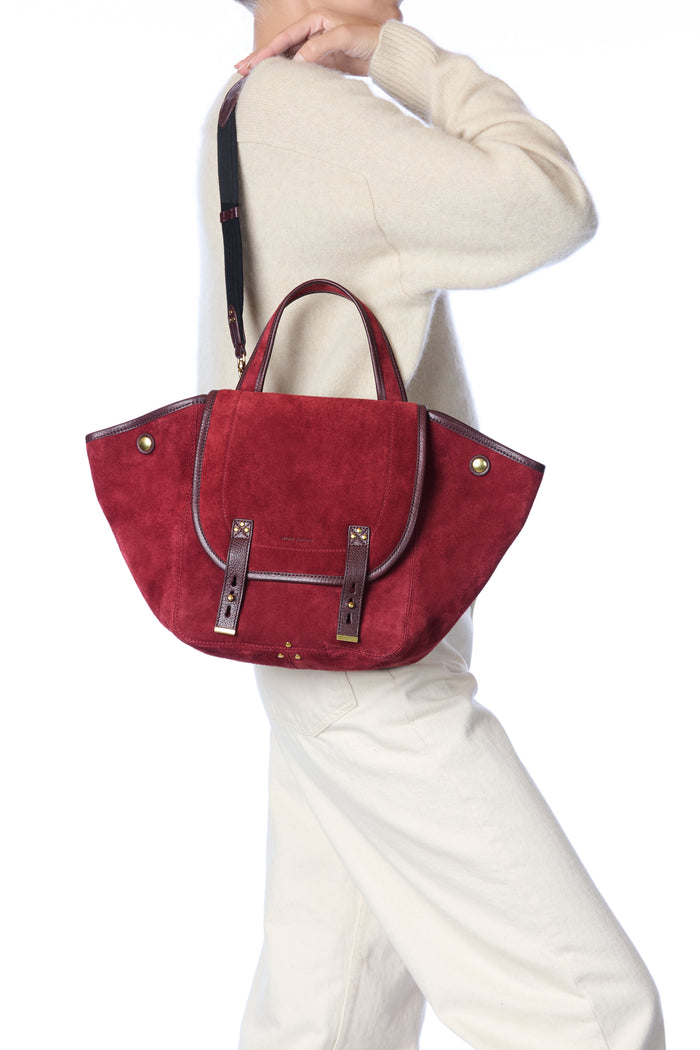 Jerome Dreyfuss Stan Panier M Croute Velours Burgundy