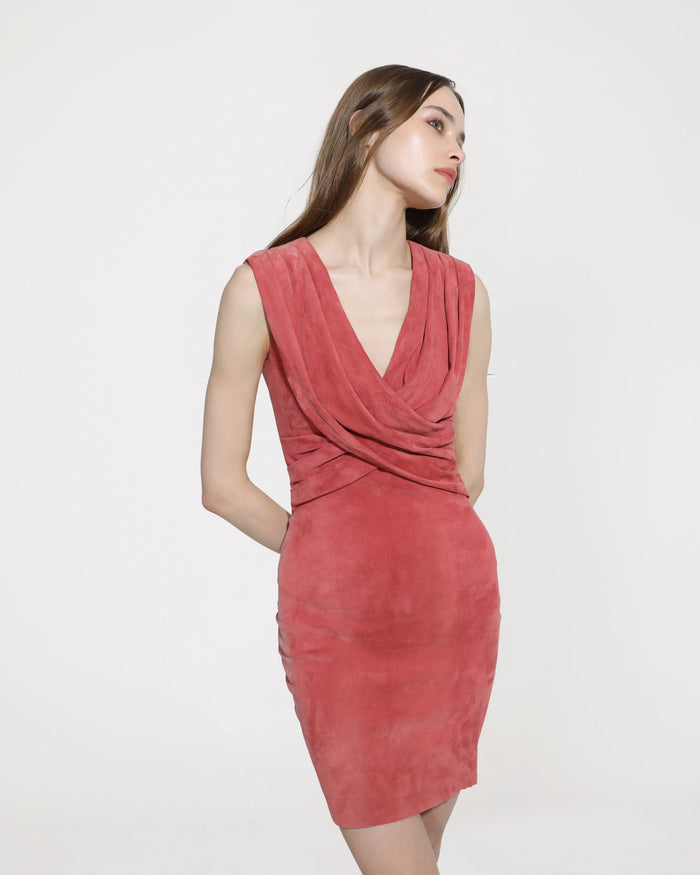 Jitrois Robe Drapée LETTY En Daim