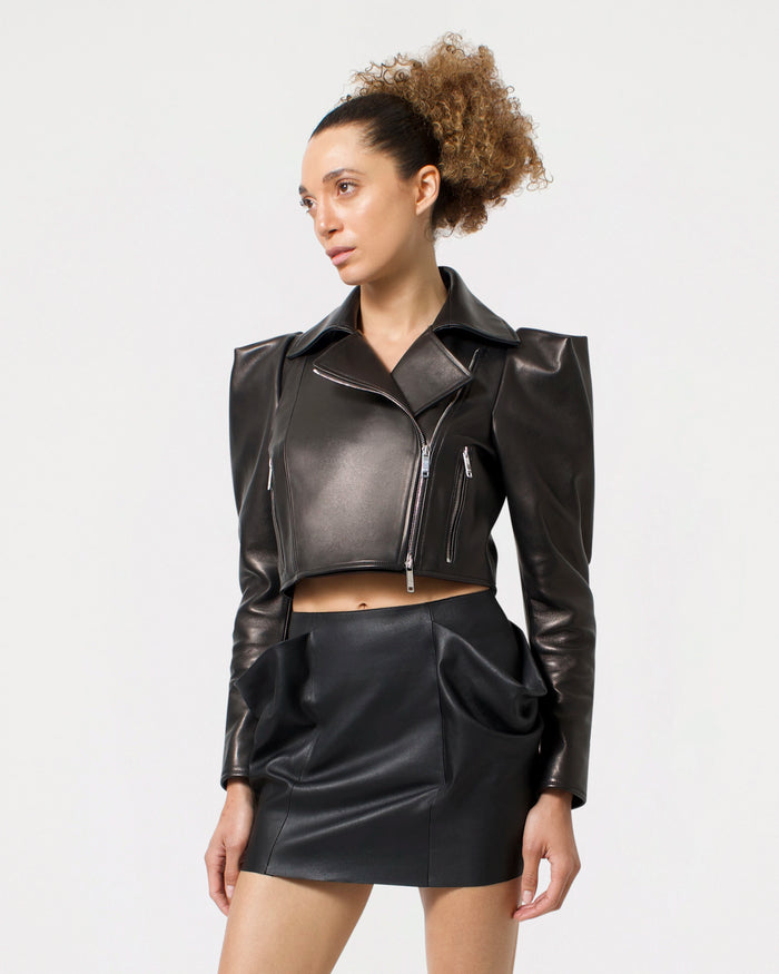 jitrois Veste en Cuir Noire ERIKA