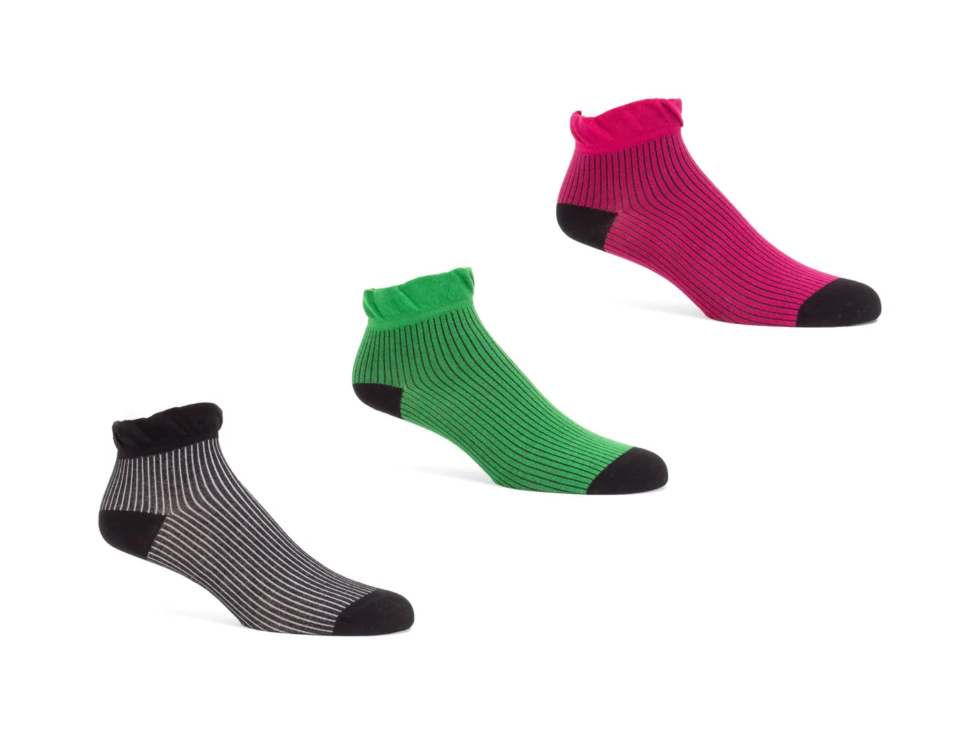 john fluevog Callie Vog Socks (paquet de 3) Paquet de 3 chaussettes à la cheville avec volants