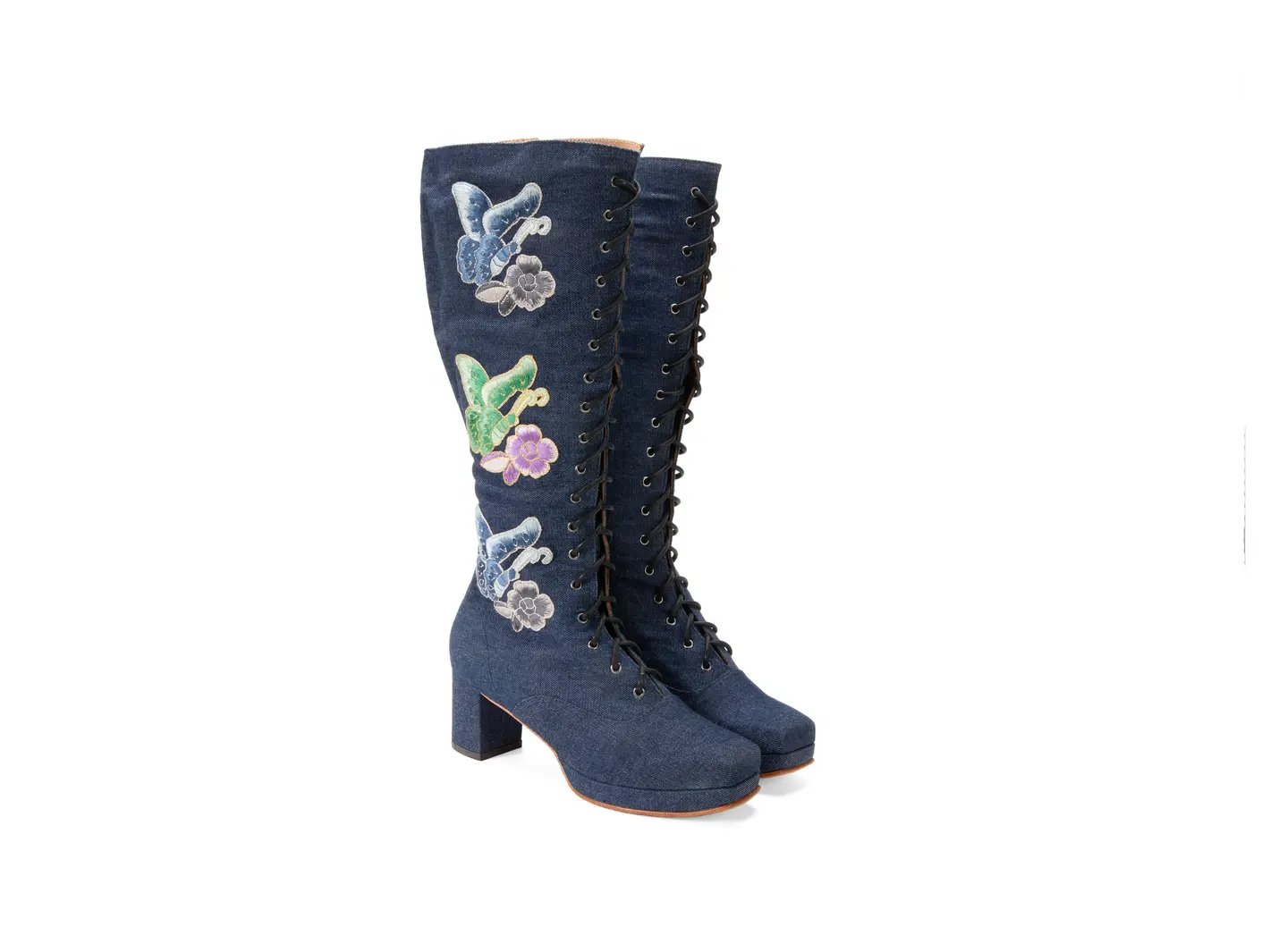 John Fluevog Chrysalis Botte Haute à Fermeture à Glissière Avec Laçage