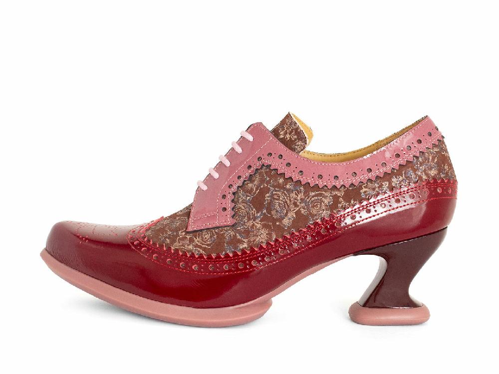 john fluevog Dr. Gunter Talon à lacets et à bout fleuri