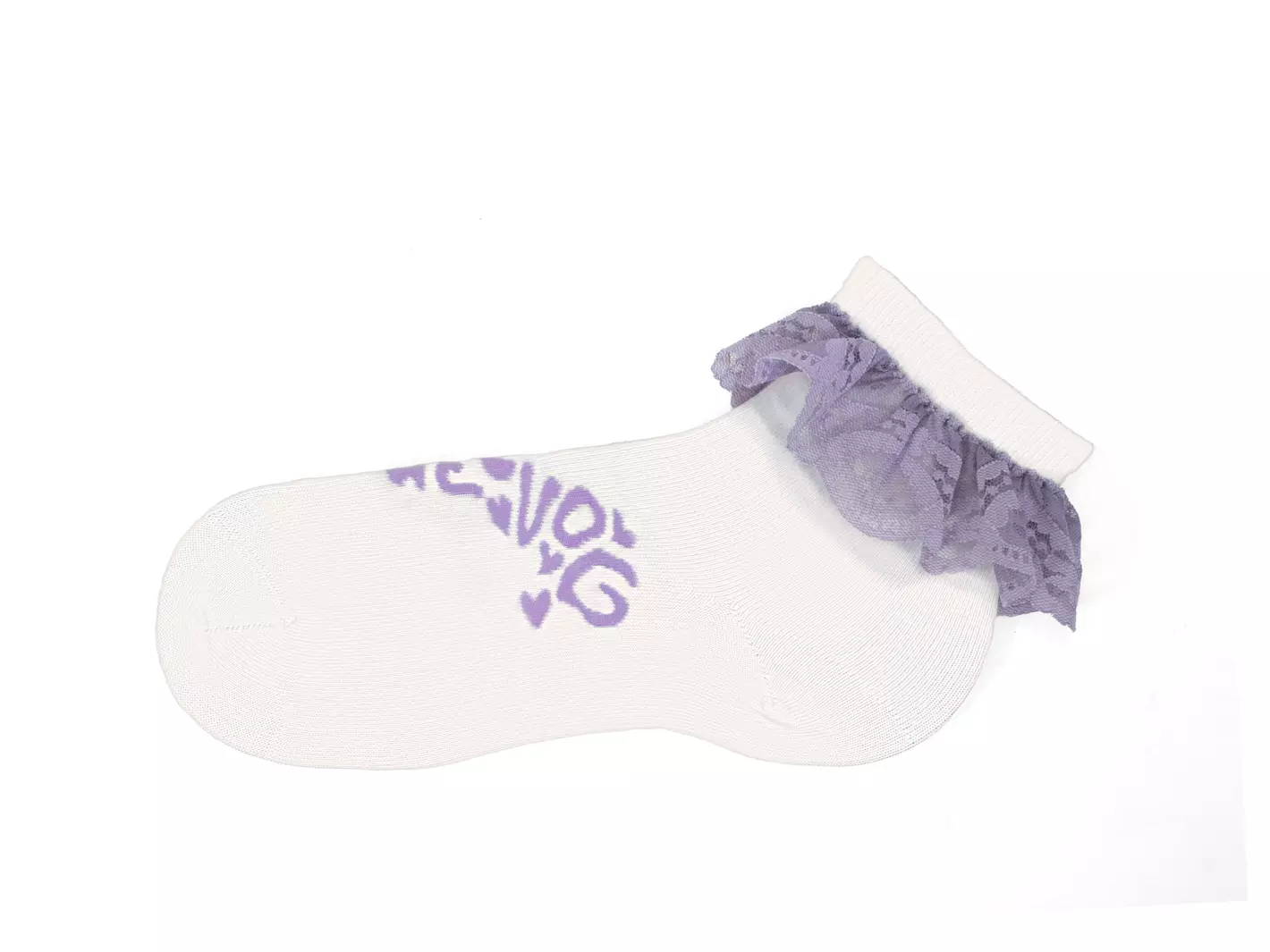 John Fluevog Fiona Vog Socks Chaussette à Volant En Dentelle