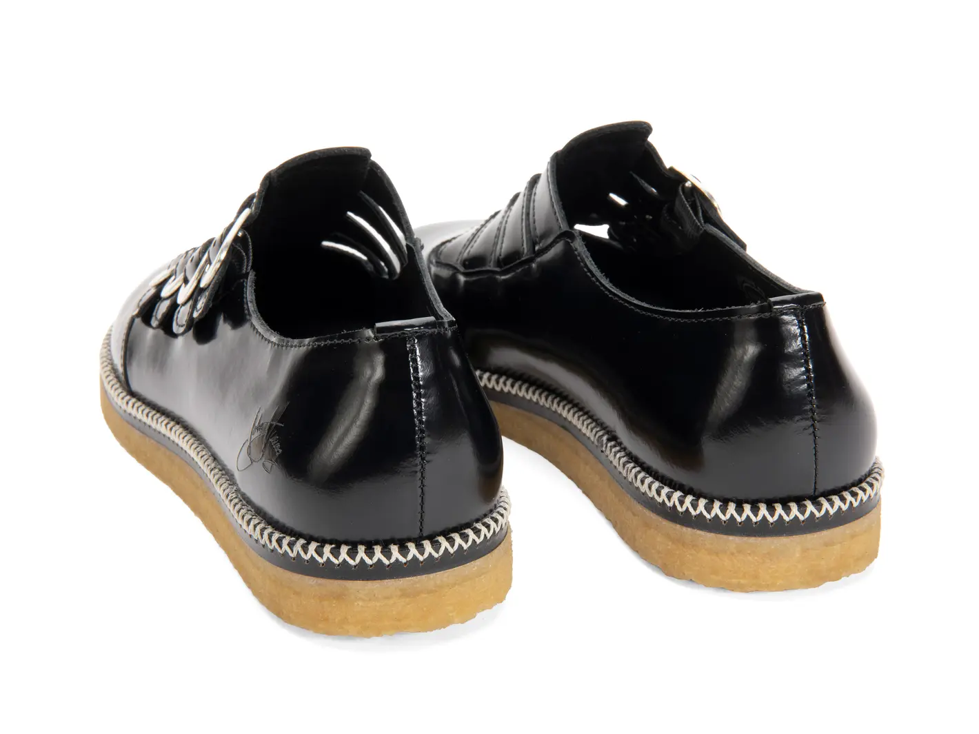 John Fluevog Hula Hoop Multi-Strap Crepe Sole Shoes