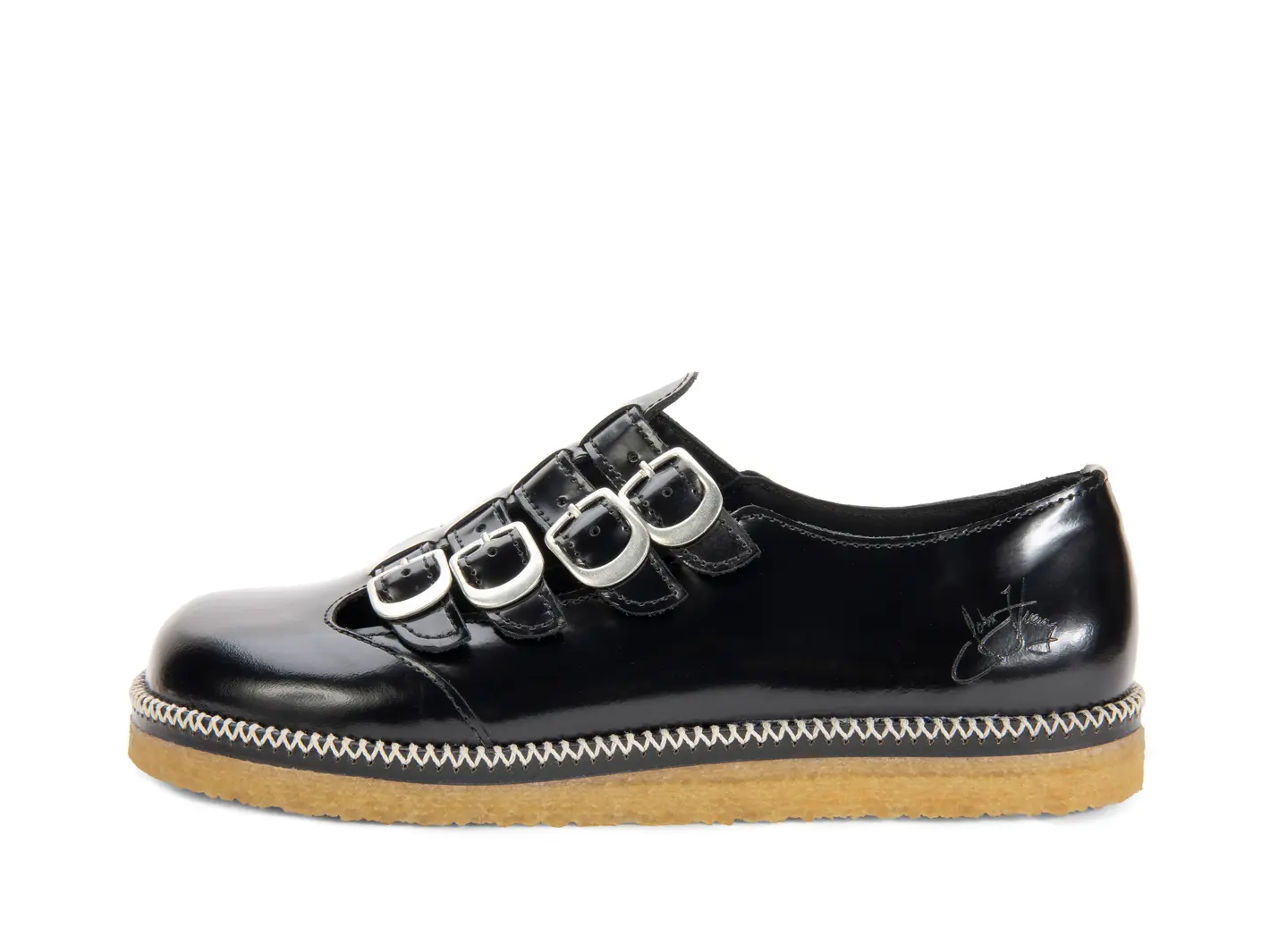 john fluevog Hula Hoop Multi-Strap Crepe Sole Shoes