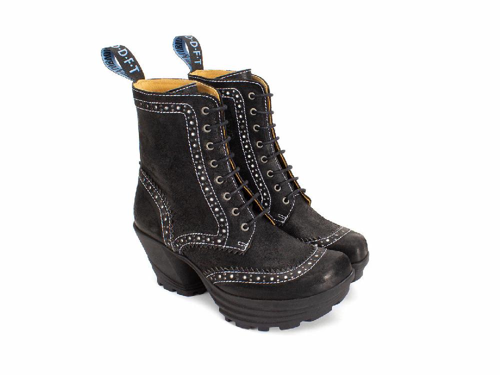 John Fluevog Bebop Botte Lacée à Bout Fleuri