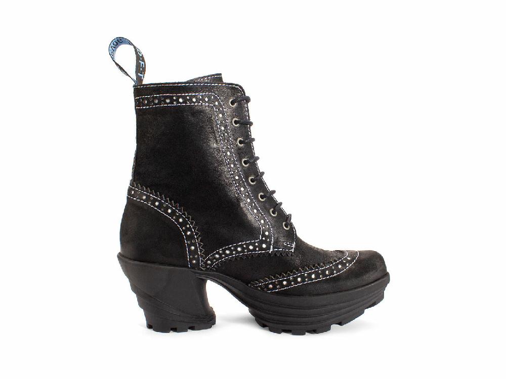 John Fluevog Bebop Botte Lacée à Bout Fleuri