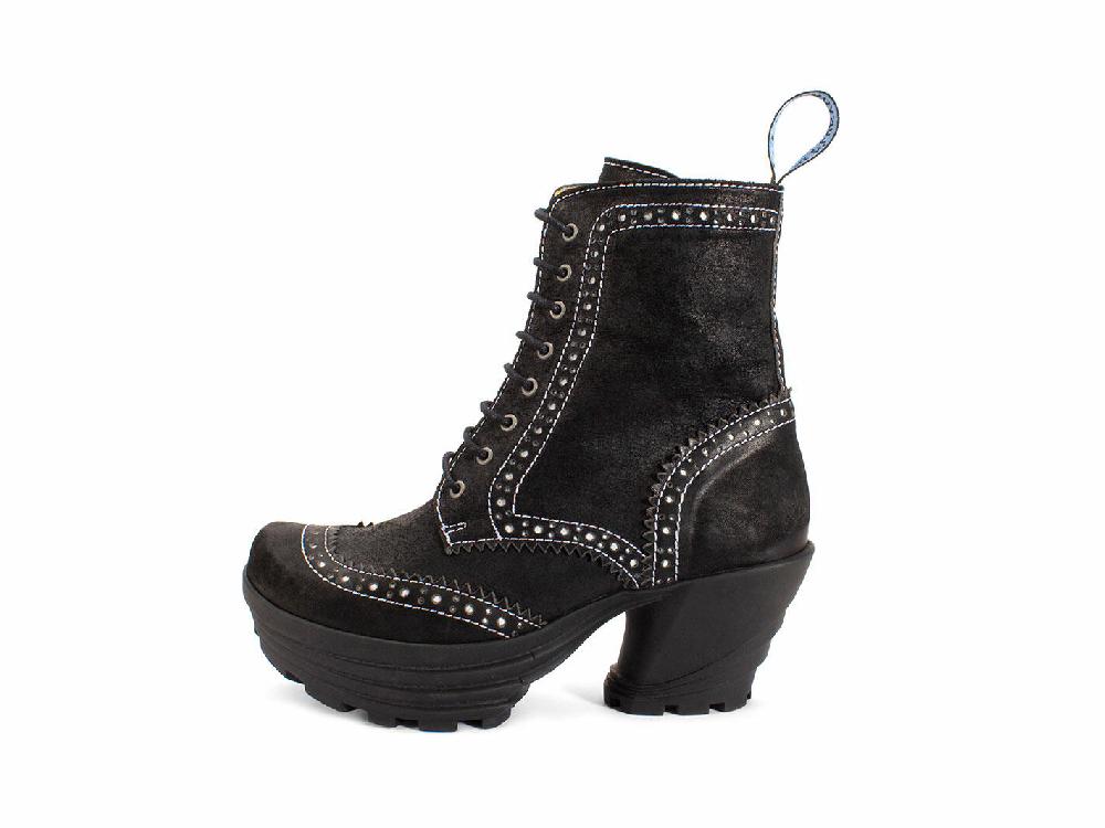 john fluevog Bebop Botte lacée à bout fleuri