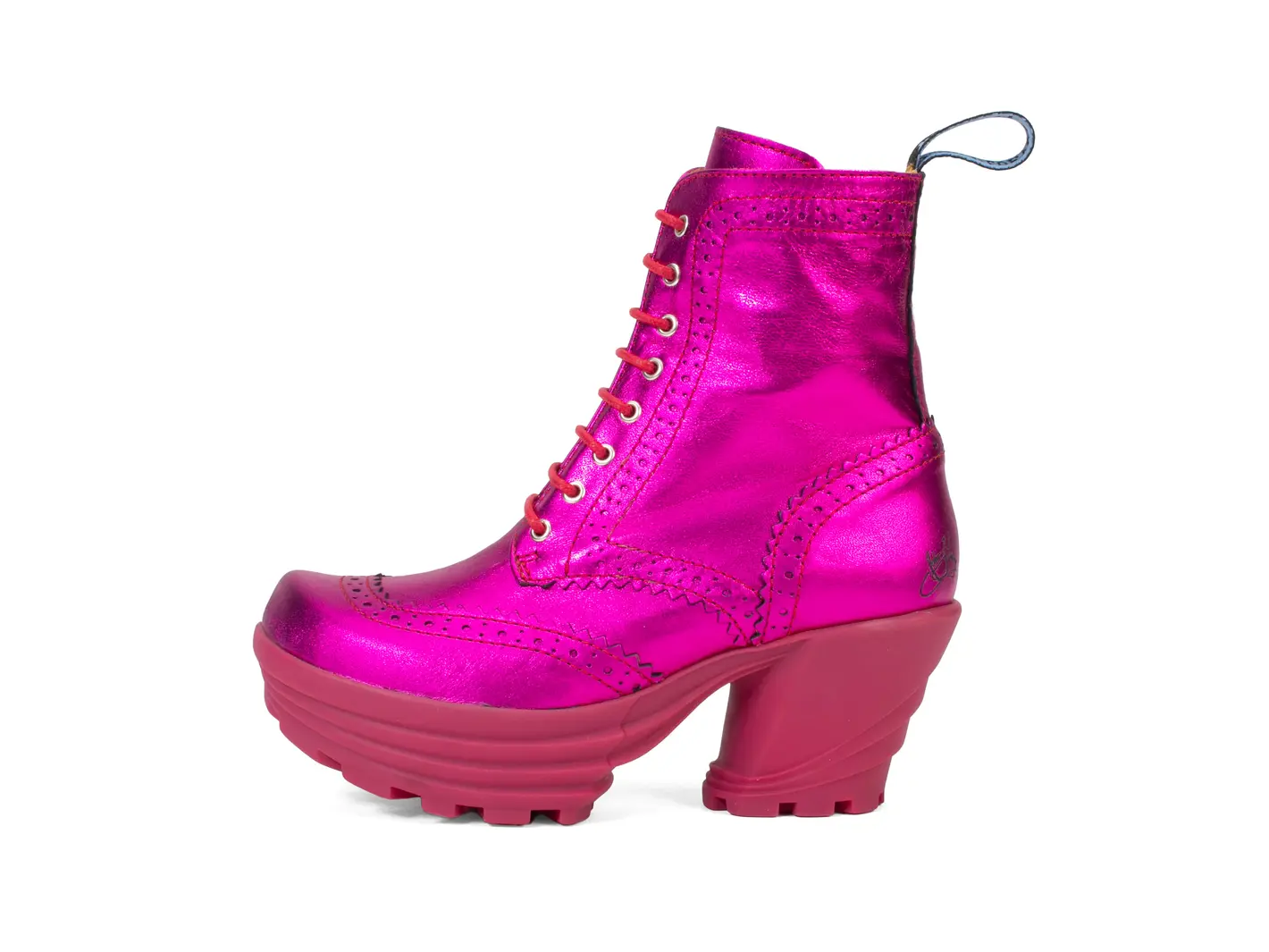 john fluevog Bebop Botte lacée à bout fleuri