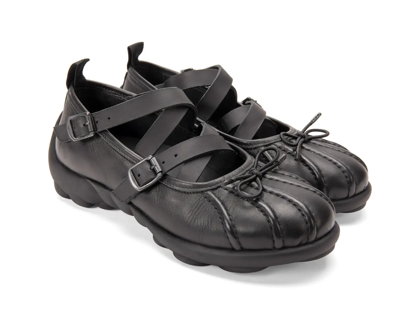 John Fluevog Freight Strappy Flats With Bow