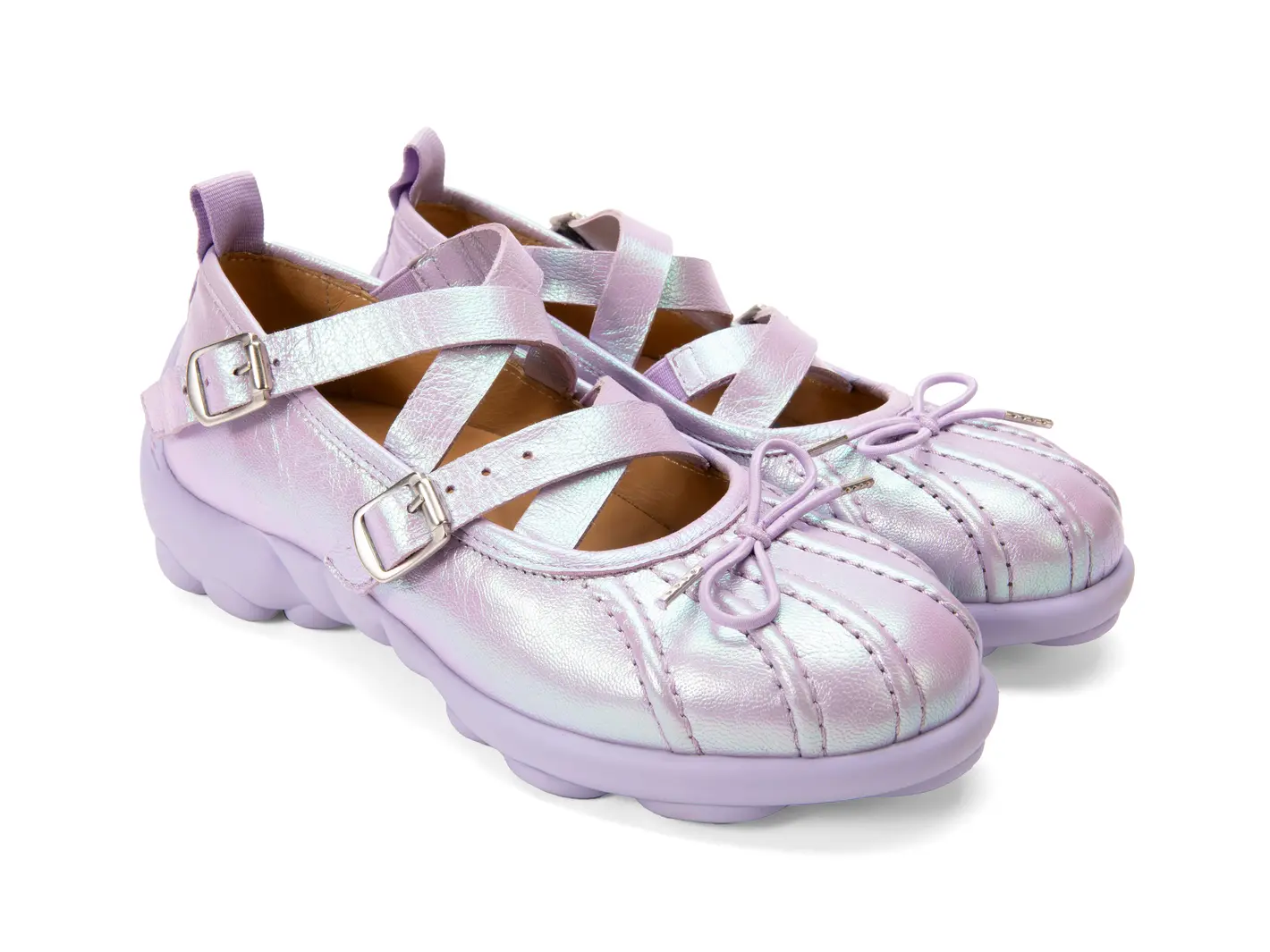 John Fluevog Freight Strappy Flats With Bow