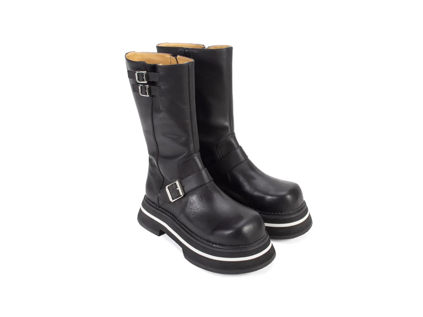 John Fluevog FV2 Botte à Boucle Au Charme Rétro