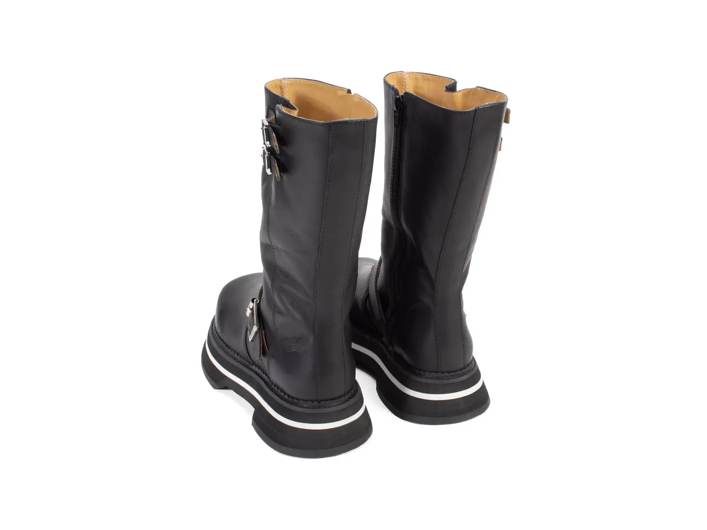 John Fluevog FV2 Botte à Boucle Au Charme Rétro