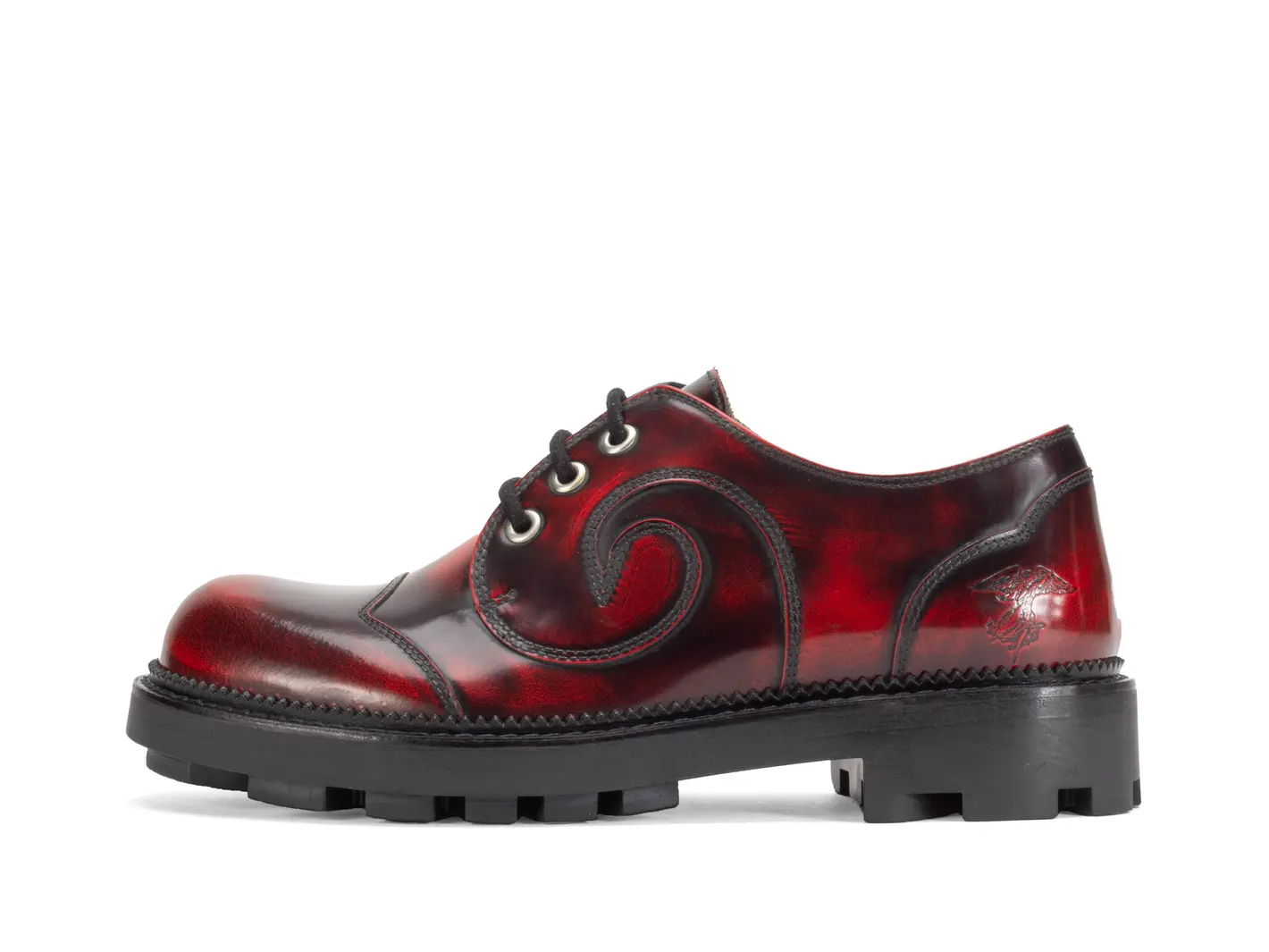 john fluevog Gibson Swirl Derby lacé floral