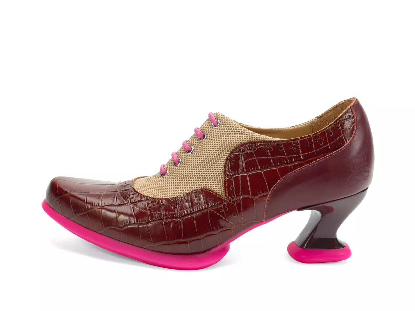 john fluevog Hatha Talon lacé avec filet