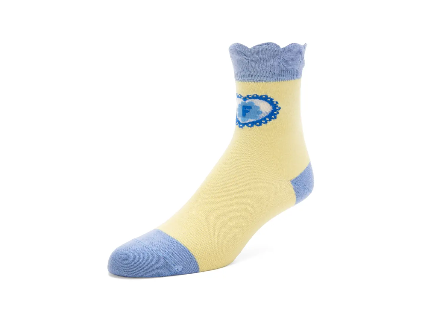 john fluevog Jonesy Vog Socks Ruffle Cuff Socks