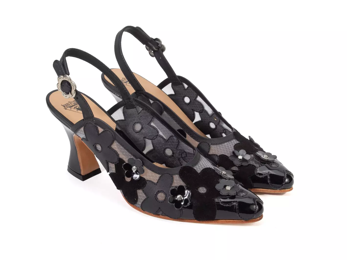 John Fluevog Kiernan Talon En Filet à Bride Arrière Avec Appliqué