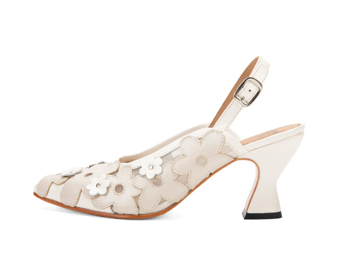 john fluevog Kiernan Talon en filet à bride arrière avec appliqué