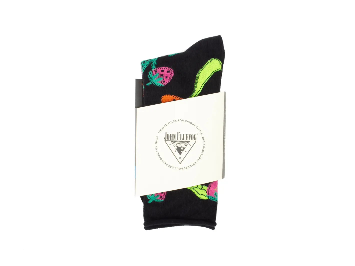 John Fluevog Neko Vog Socks Chaussette à Motif De Fraises Et Champignons