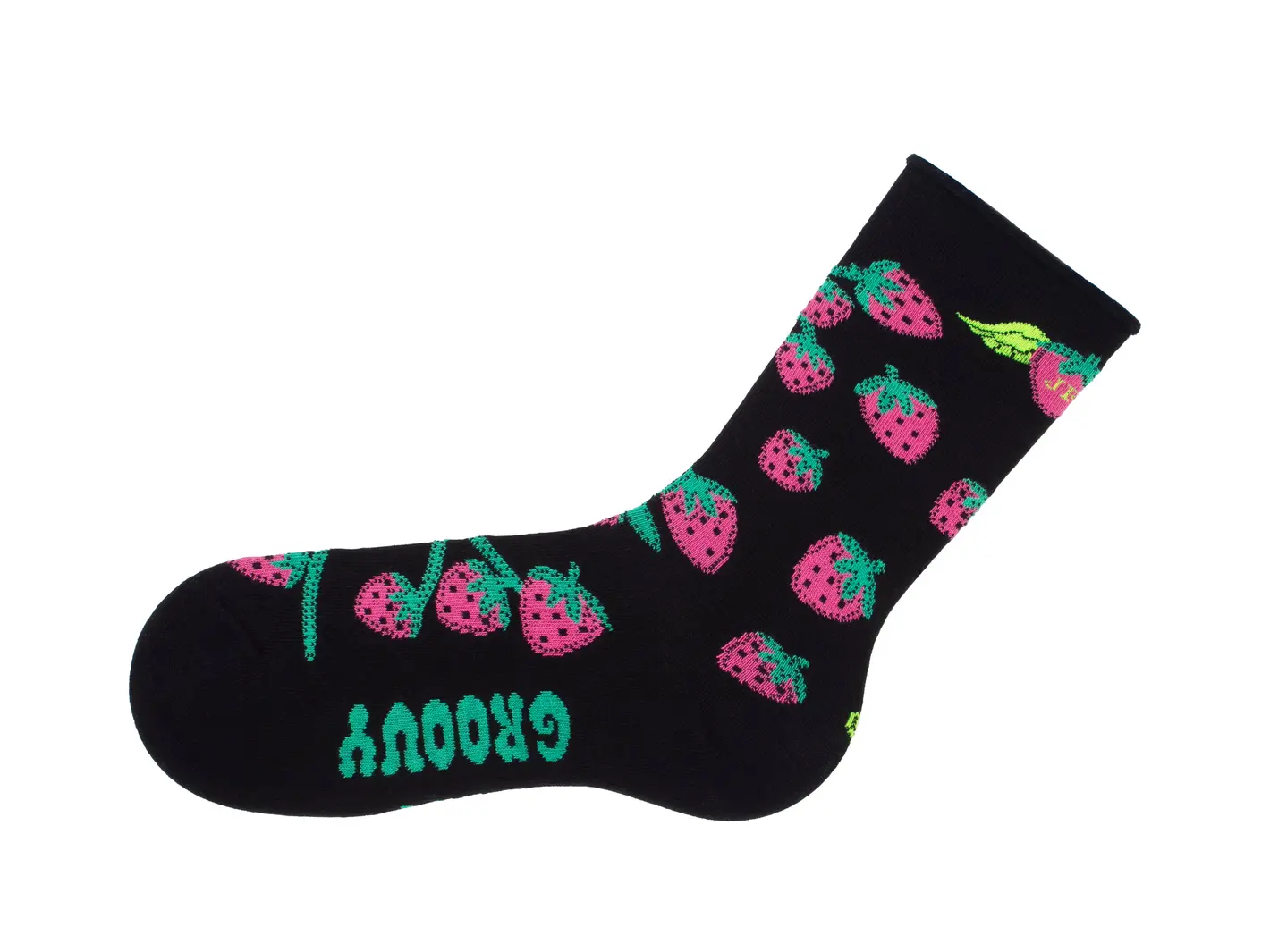 John Fluevog Neko Vog Socks Chaussette à Motif De Fraises Et Champignons