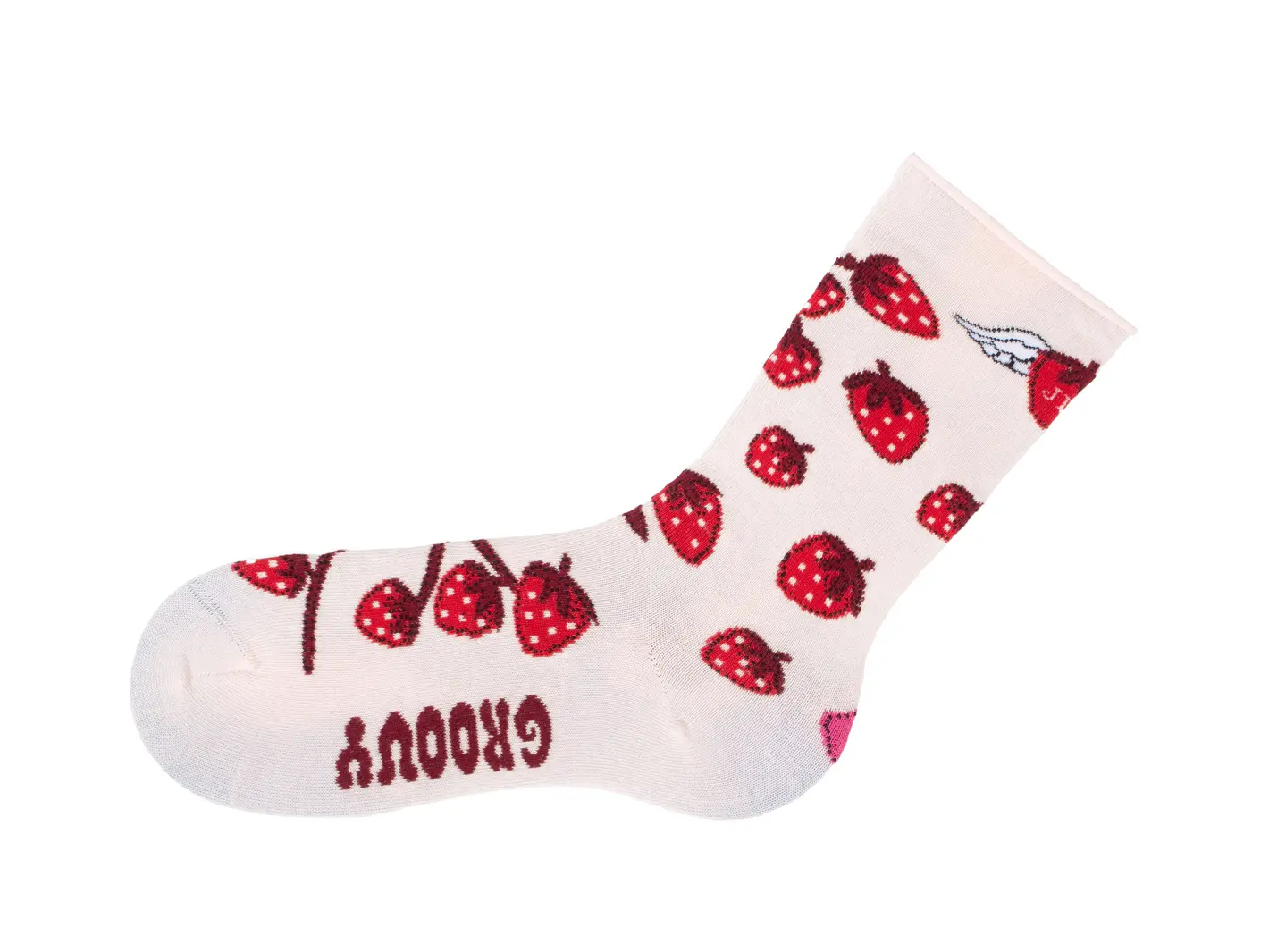 John Fluevog Neko Vog Socks Chaussette à Motif De Fraises Et Champignons