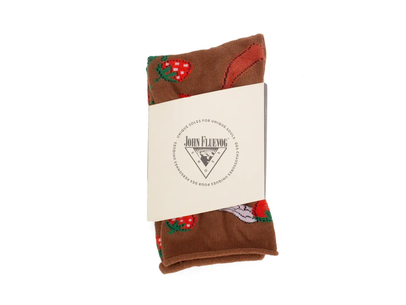 John Fluevog Neko Vog Socks Chaussette à Motif De Fraises Et Champignons