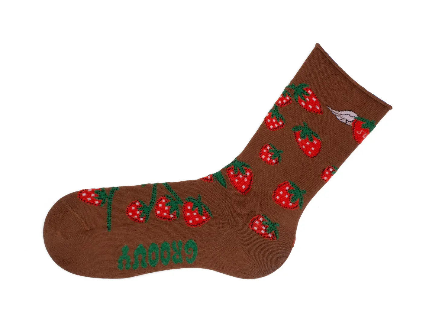 John Fluevog Neko Vog Socks Chaussette à Motif De Fraises Et Champignons