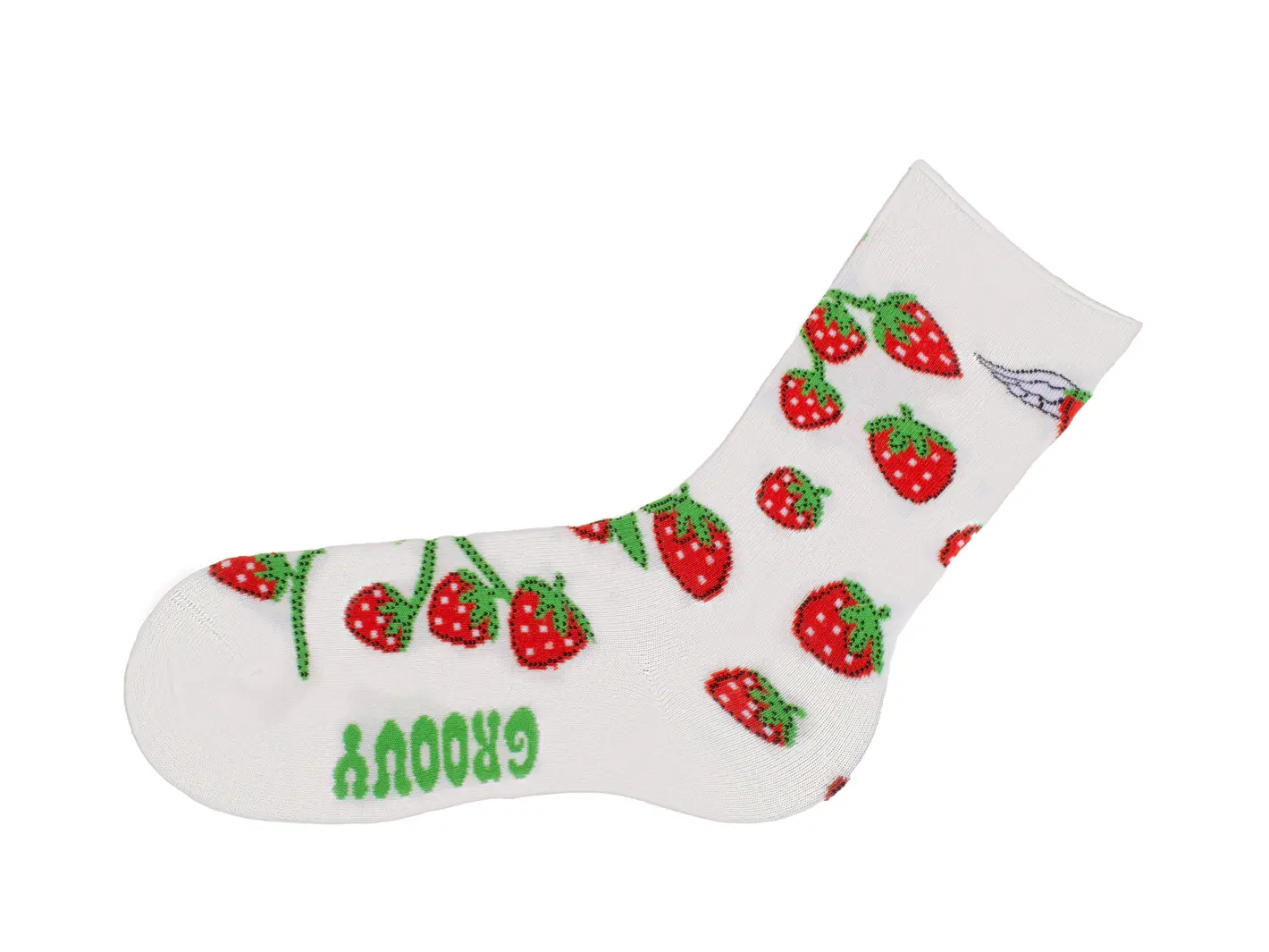 John Fluevog Neko Vog Socks Chaussette à Motif De Fraises Et Champignons